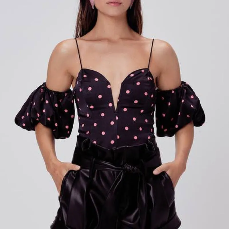 Jenny Off The Shoulder Top Peachdot - L (B)