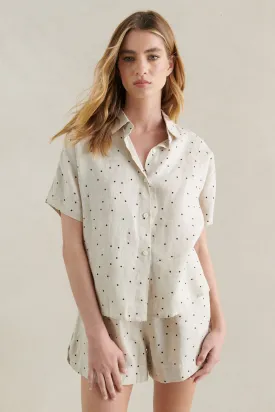 Little Lies Polka Dot Shirt - natural