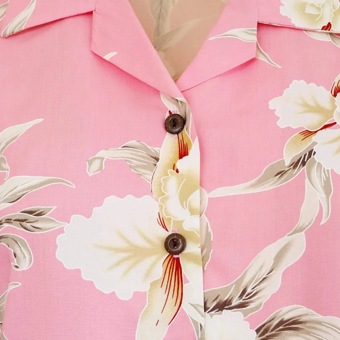Mele Pink Lady's Hawaiian Rayon Blouse