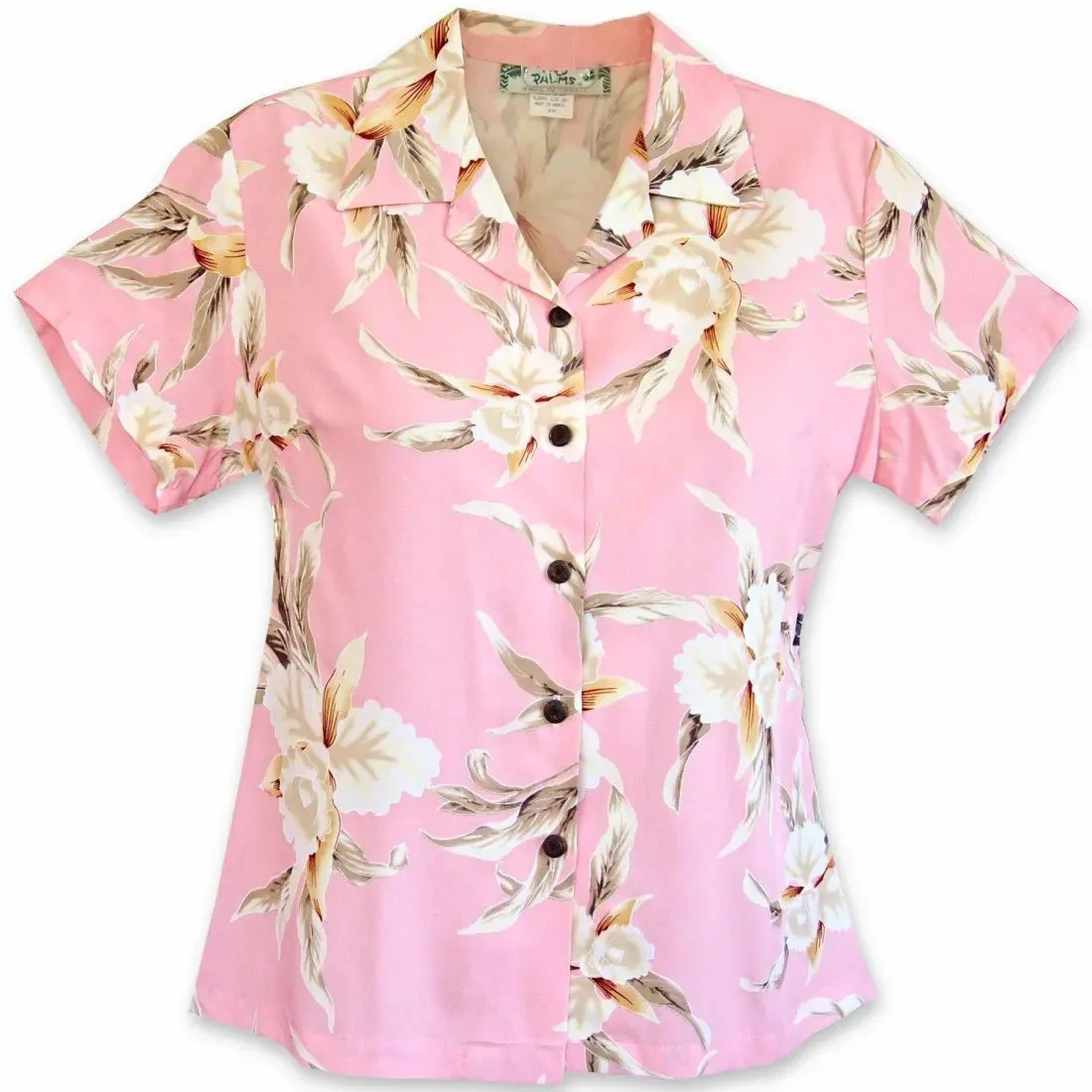 Mele Pink Lady's Hawaiian Rayon Blouse