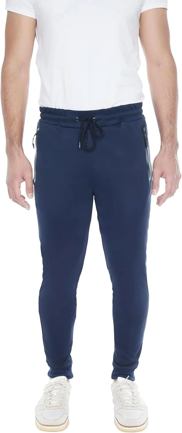 Mens Sweatpants 3- Pack Active Athletic Joggers with Zipper Pocket and Drawstring