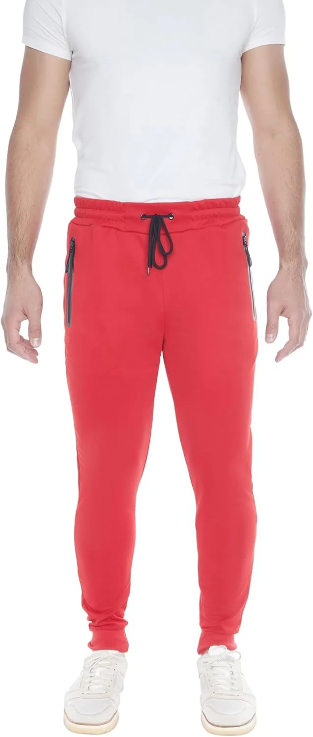 Mens Sweatpants 3- Pack Active Athletic Joggers with Zipper Pocket and Drawstring