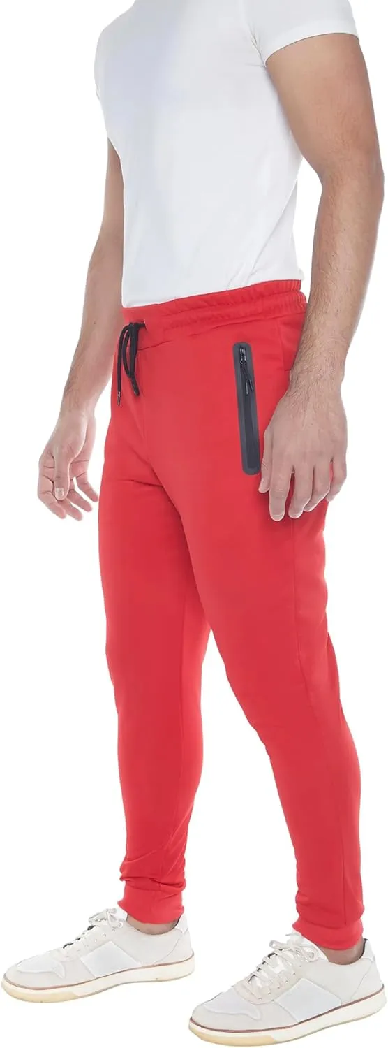 Mens Sweatpants 3- Pack Active Athletic Joggers with Zipper Pocket and Drawstring