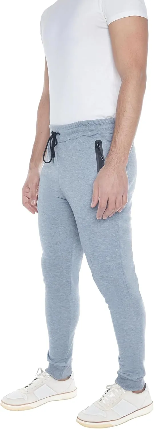 Mens Sweatpants 3- Pack Active Athletic Joggers with Zipper Pocket and Drawstring