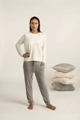 Miley long sleeve top in ivory