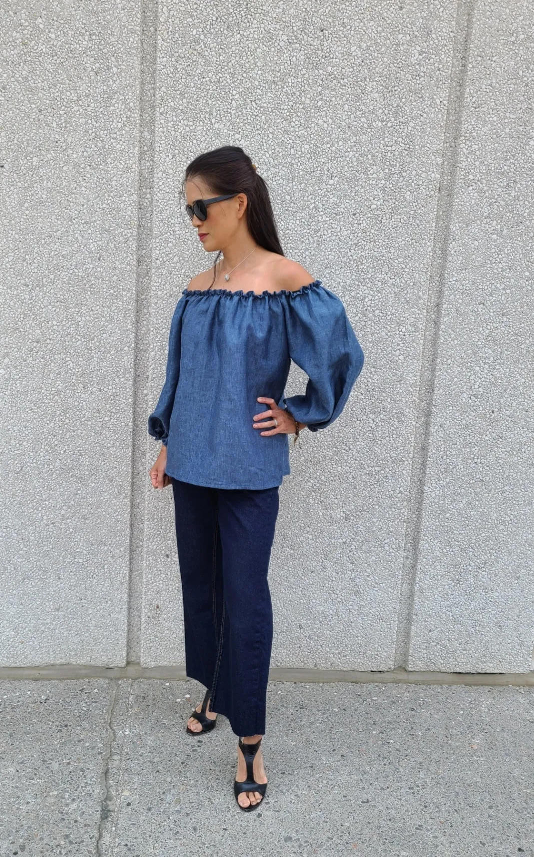 Mimi Linen Top Denim