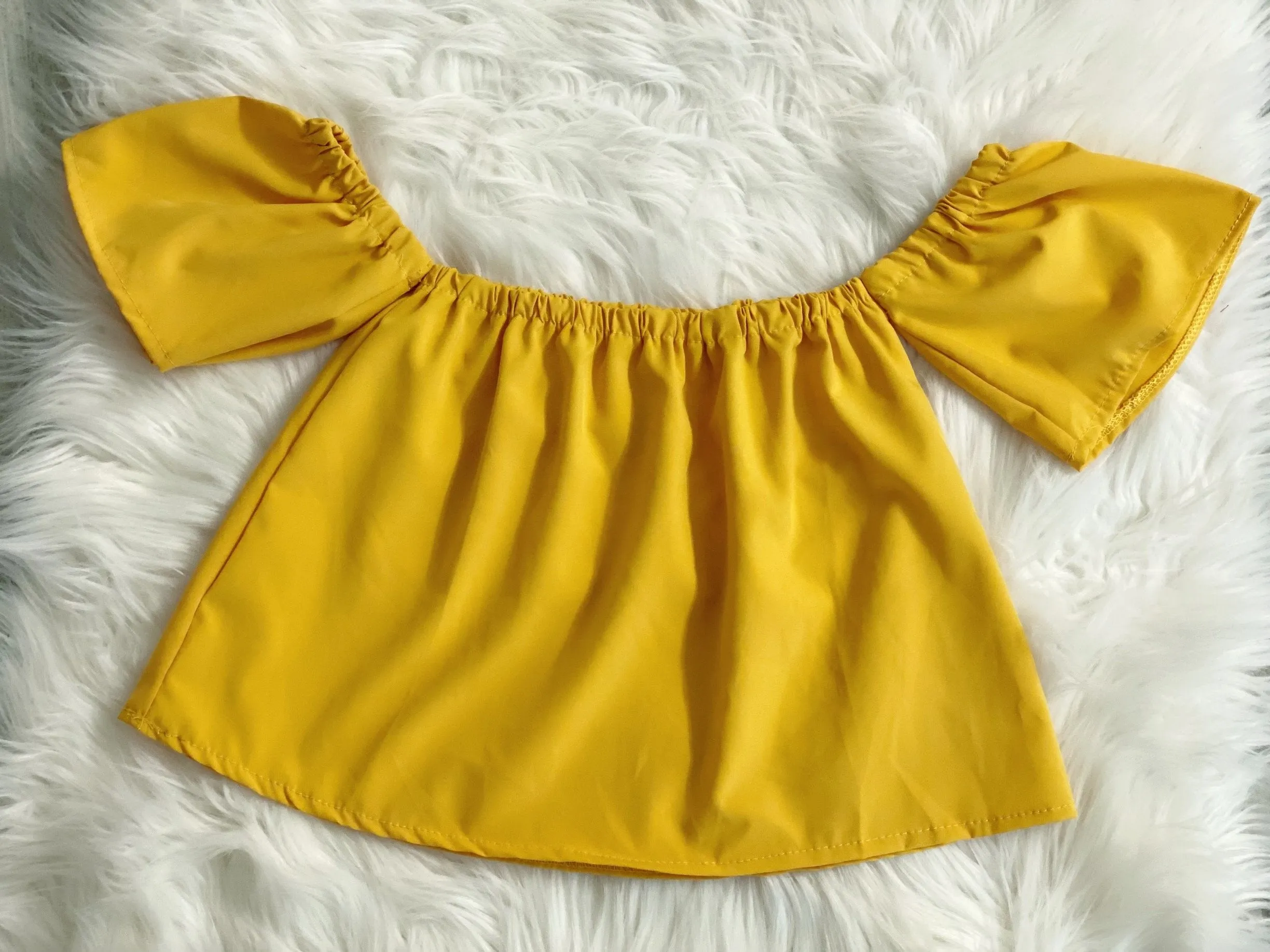 Mustard Off Shoulder Top