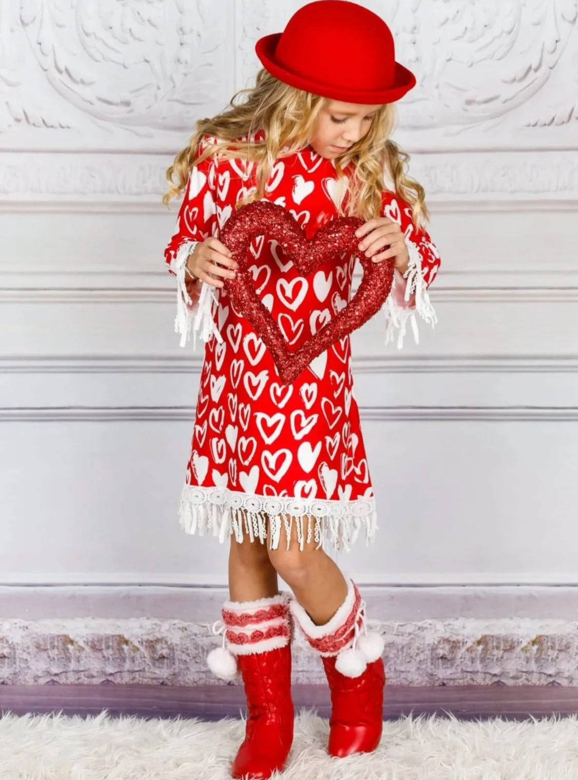 My Heart To Yours Crochet Trim Dress
