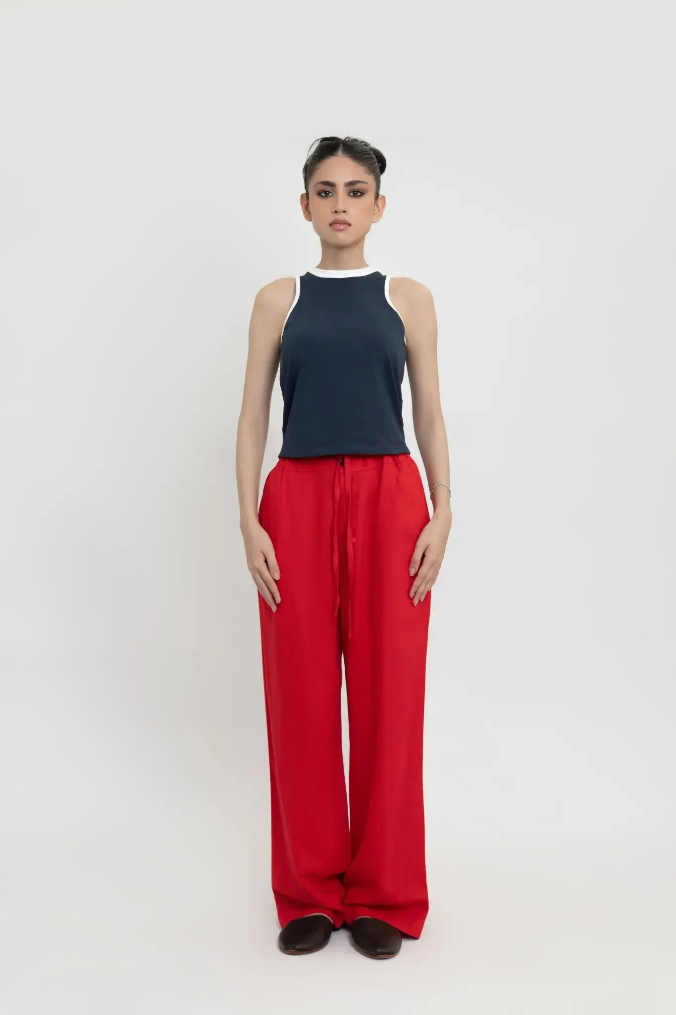 Navy Blue Boxy Tank Top