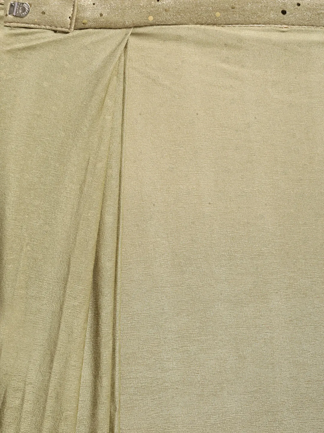Neeru's Olive Color Viscose Rayon Fabric Drape Saree With Stitched Blouse