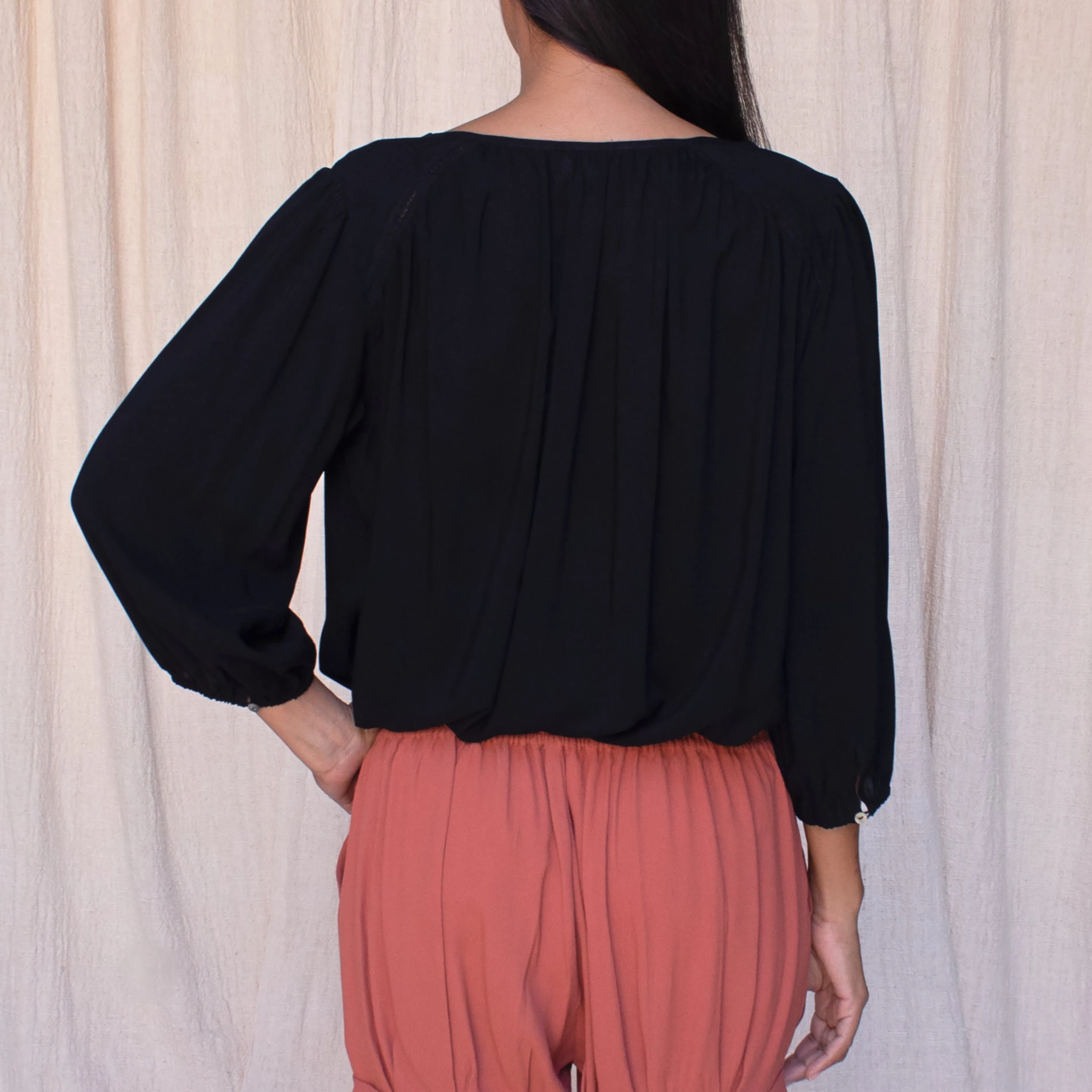 NOLITA BLOUSE - Rayon Voile | Black