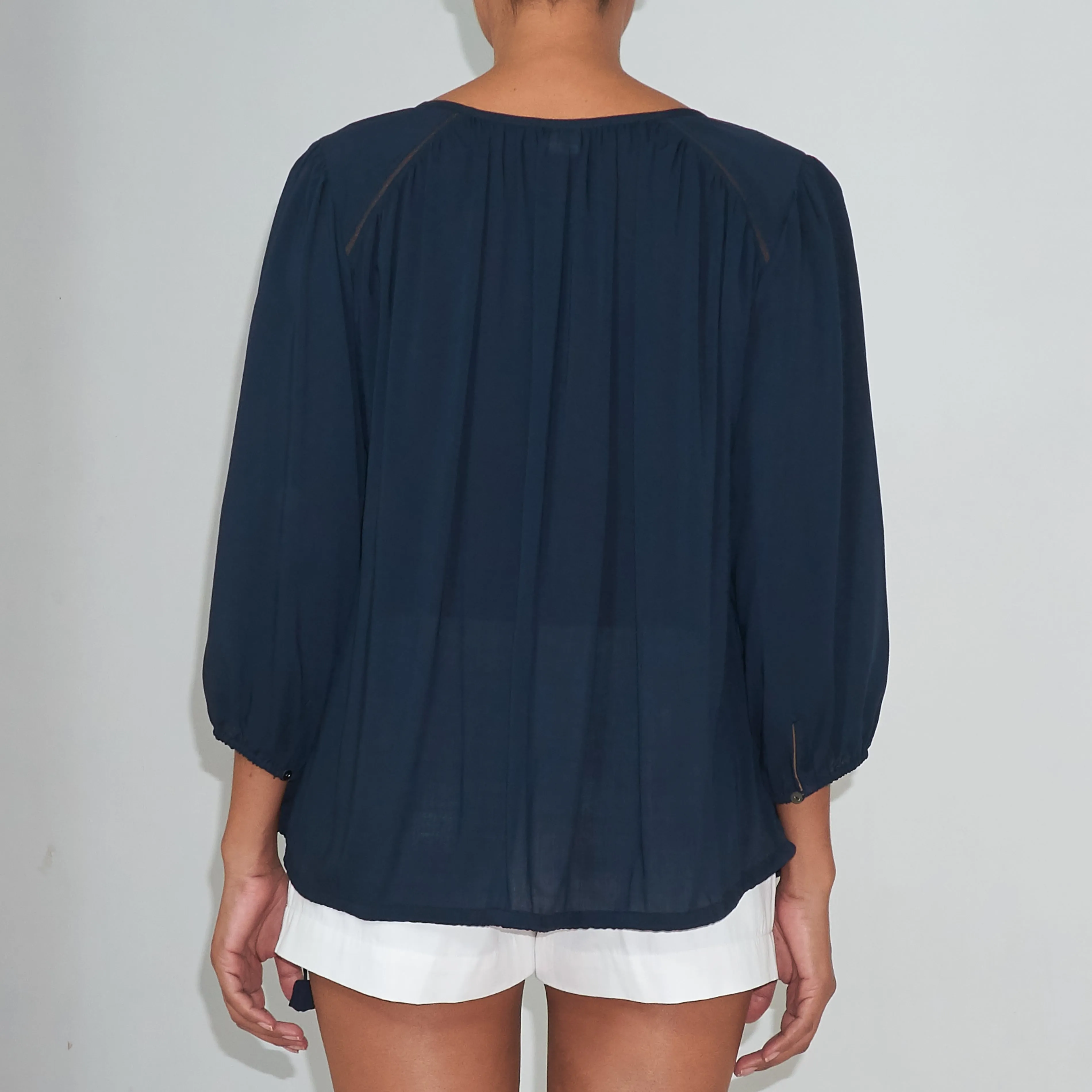 NOLITA BLOUSE - Rayon Voile | Midnight Blue