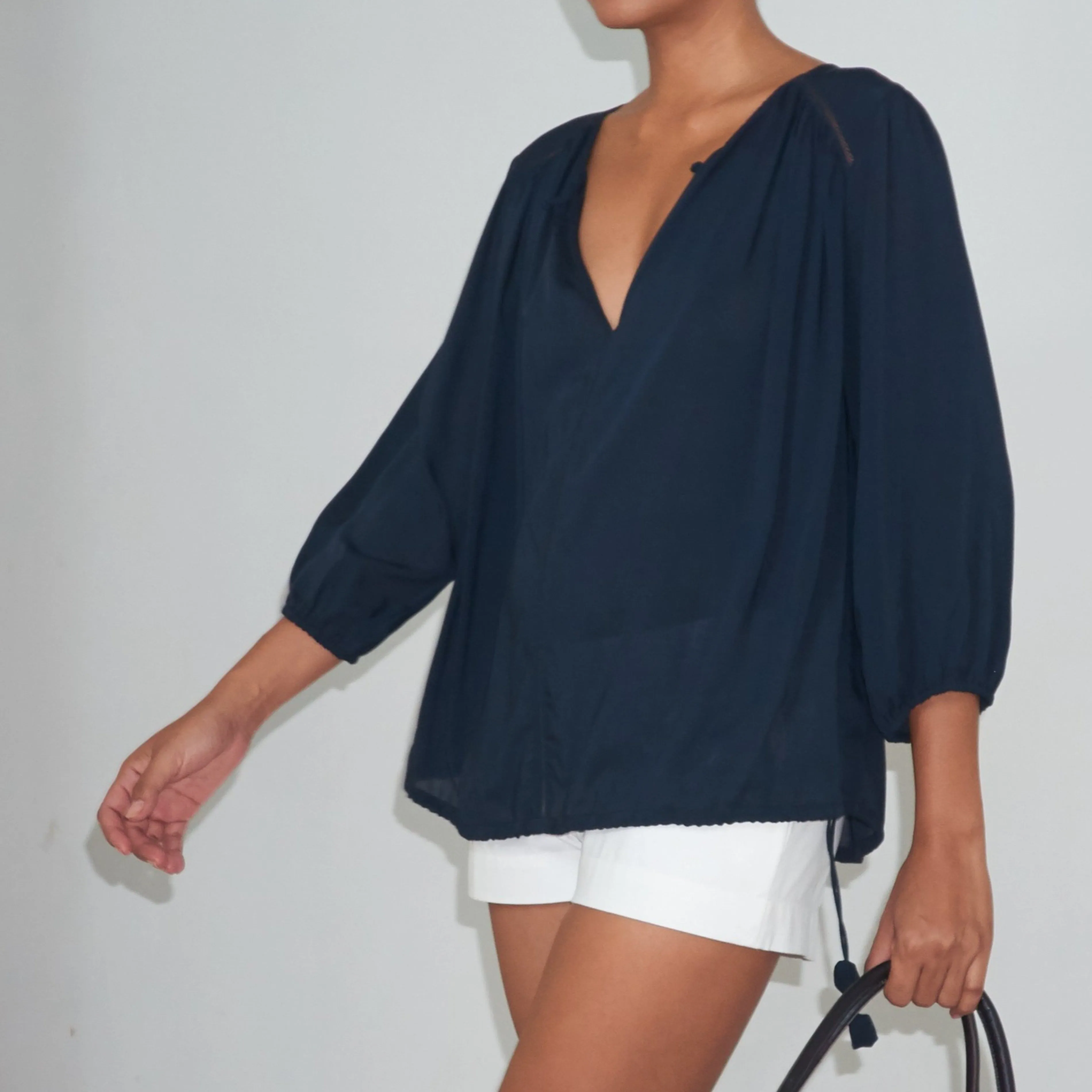 NOLITA BLOUSE - Rayon Voile | Midnight Blue