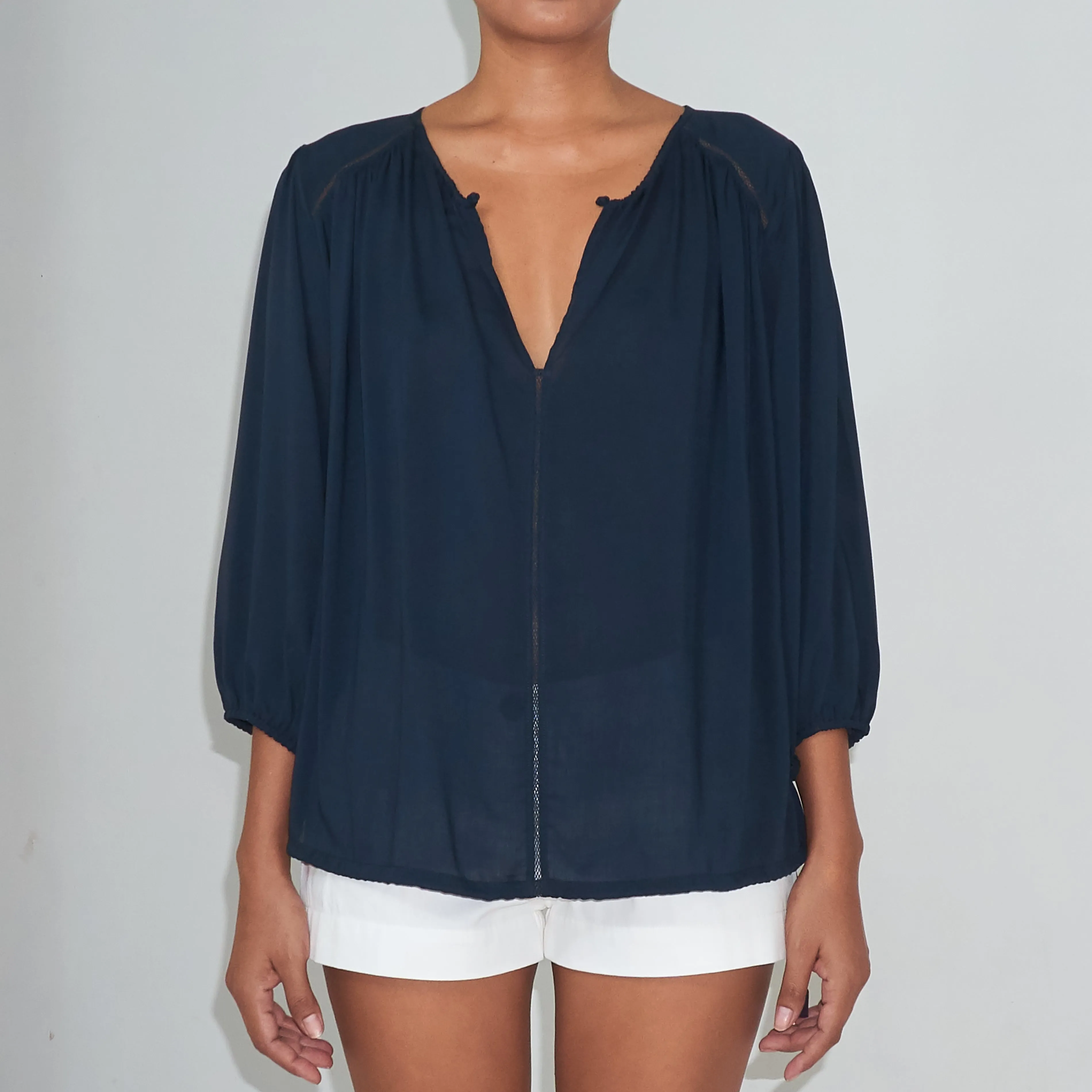 NOLITA BLOUSE - Rayon Voile | Midnight Blue