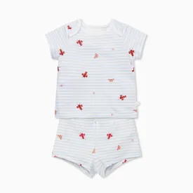 Ocean Stripe Tee & Shorts Set