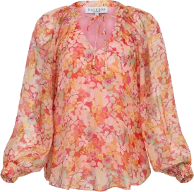 Octavia Silk-Rayon Blouse - Orange