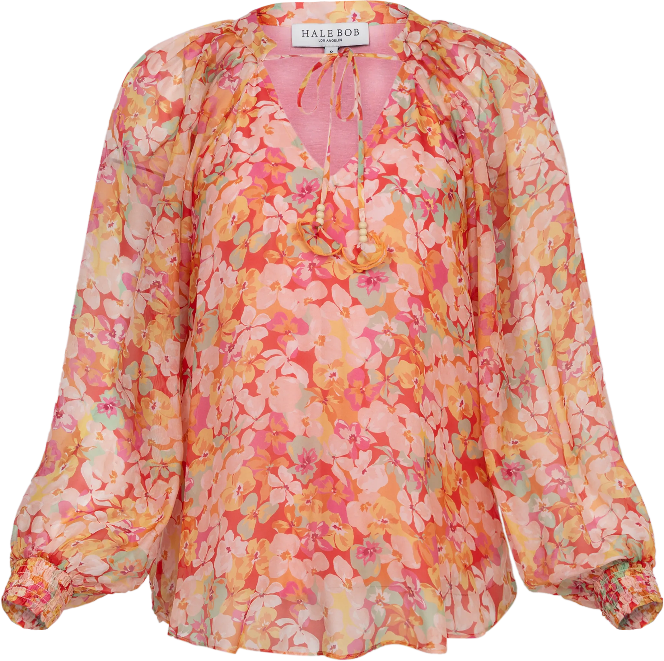Octavia Silk-Rayon Blouse - Orange