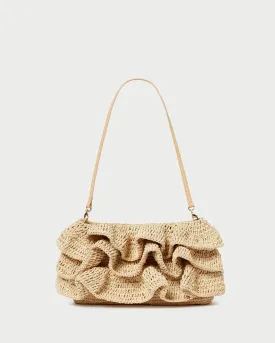 Odette Natural Ruffle Clutch