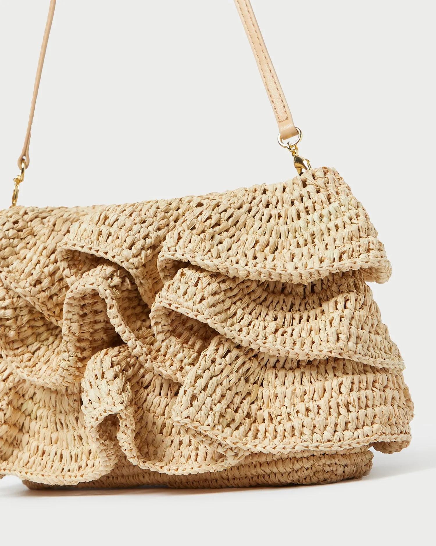 Odette Natural Ruffle Clutch