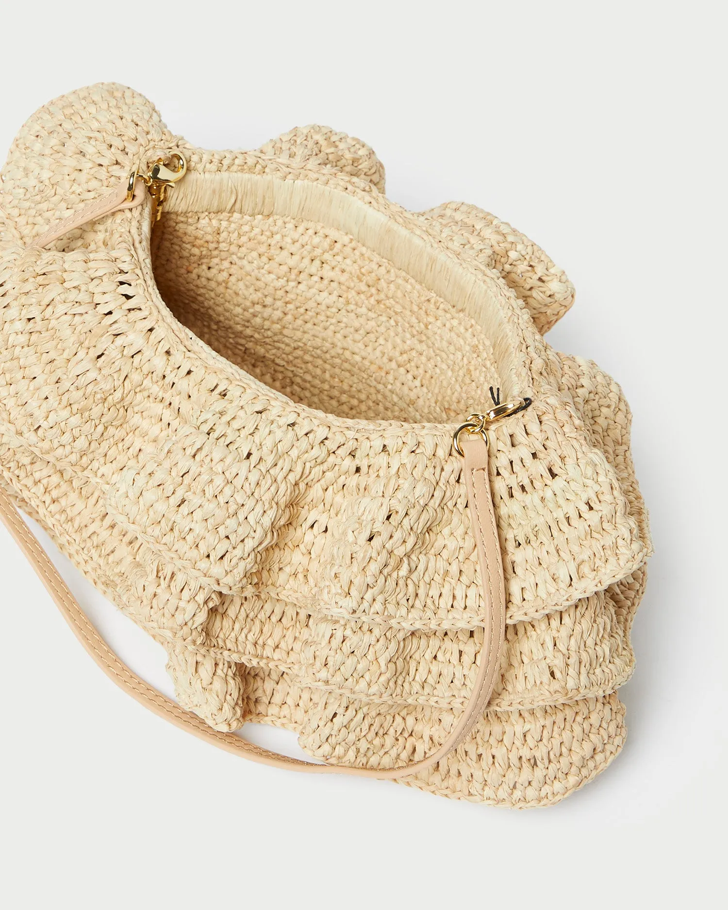Odette Natural Ruffle Clutch