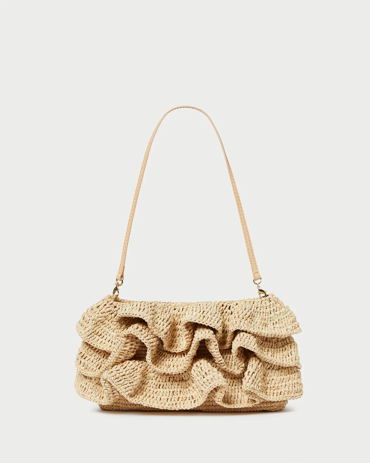 Odette Natural Ruffle Clutch
