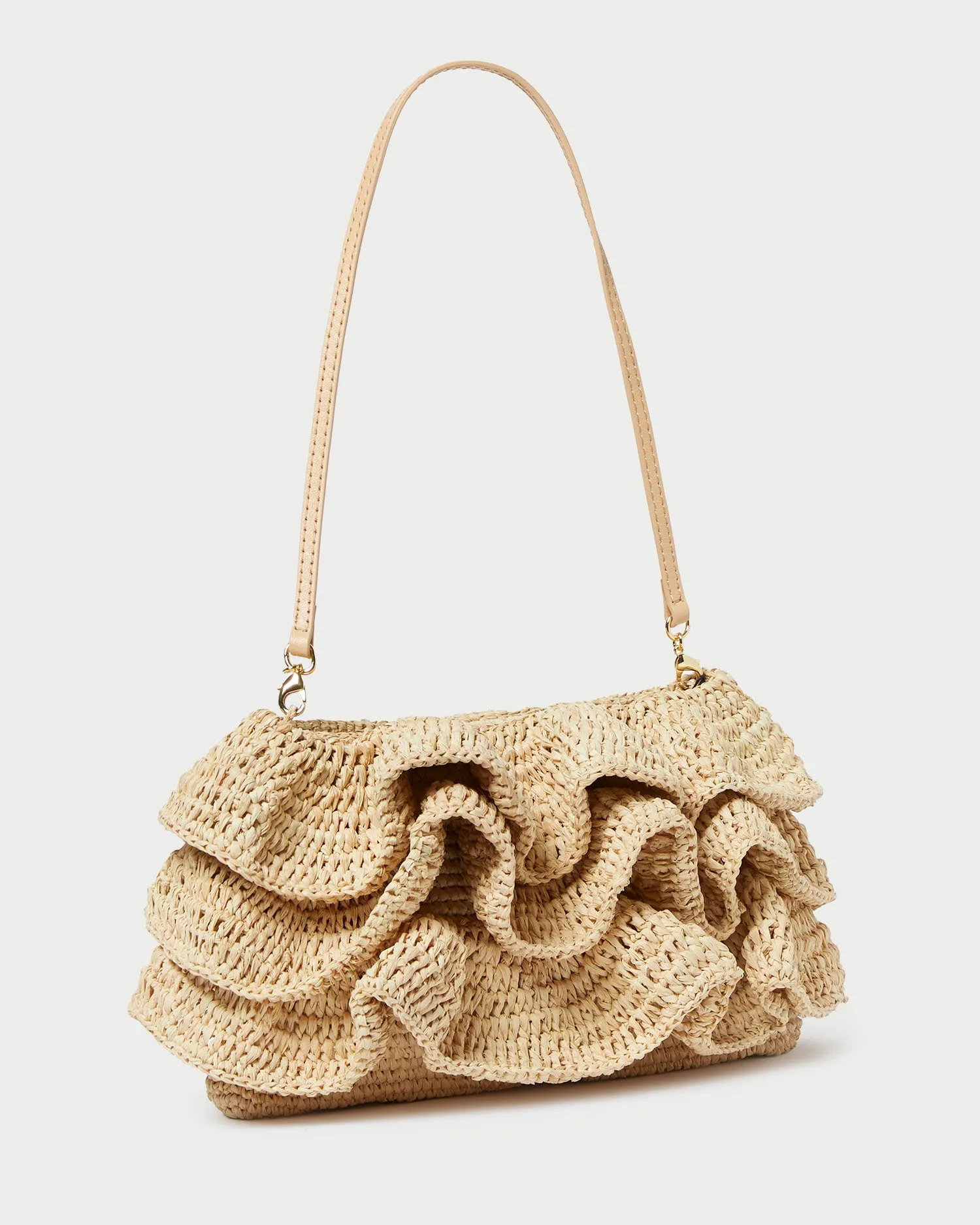 Odette Natural Ruffle Clutch