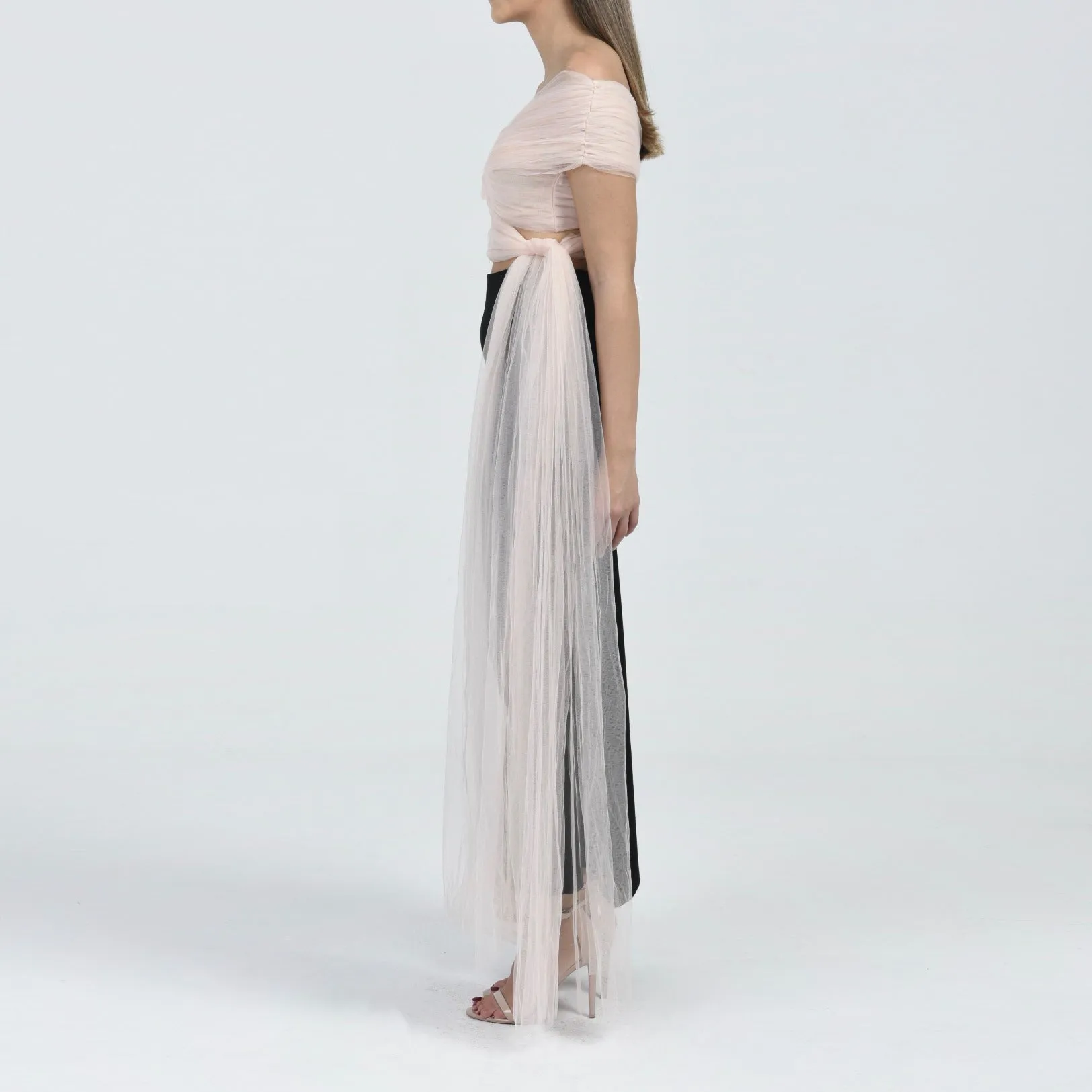 Off-Shoulder Tulle Top