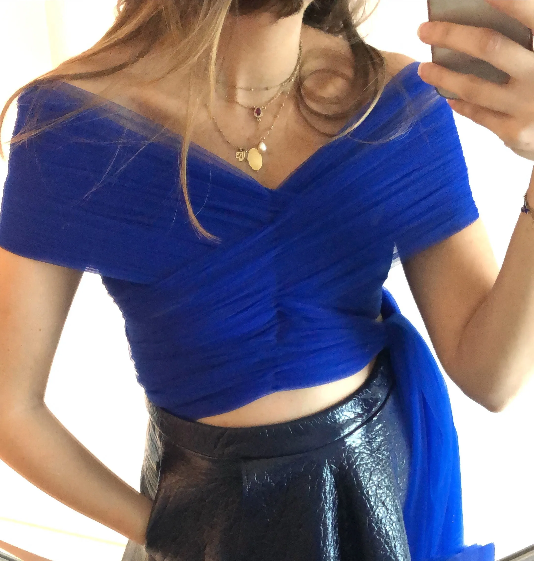 Off-Shoulder Tulle Top
