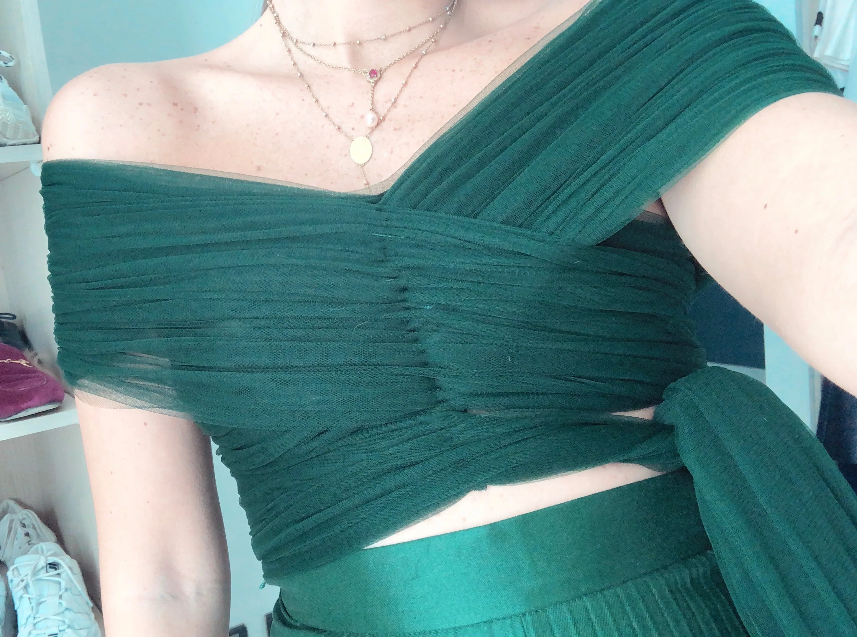 Off-Shoulder Tulle Top