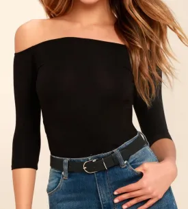 OFF-THE SHOULDER TOP-BLACK