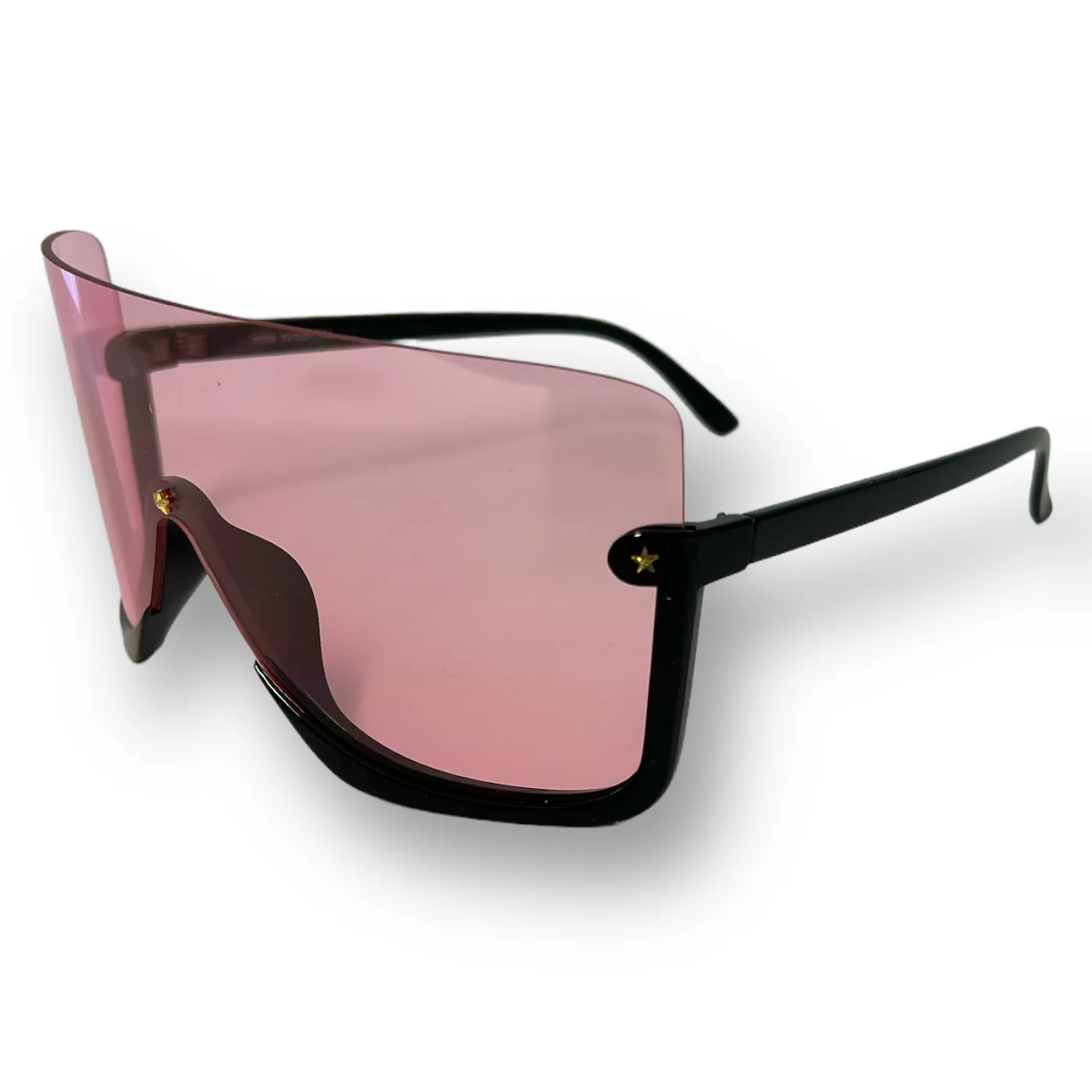 Oversized Flat Top Shield Sunglasses Semi Rimless for Men and Women