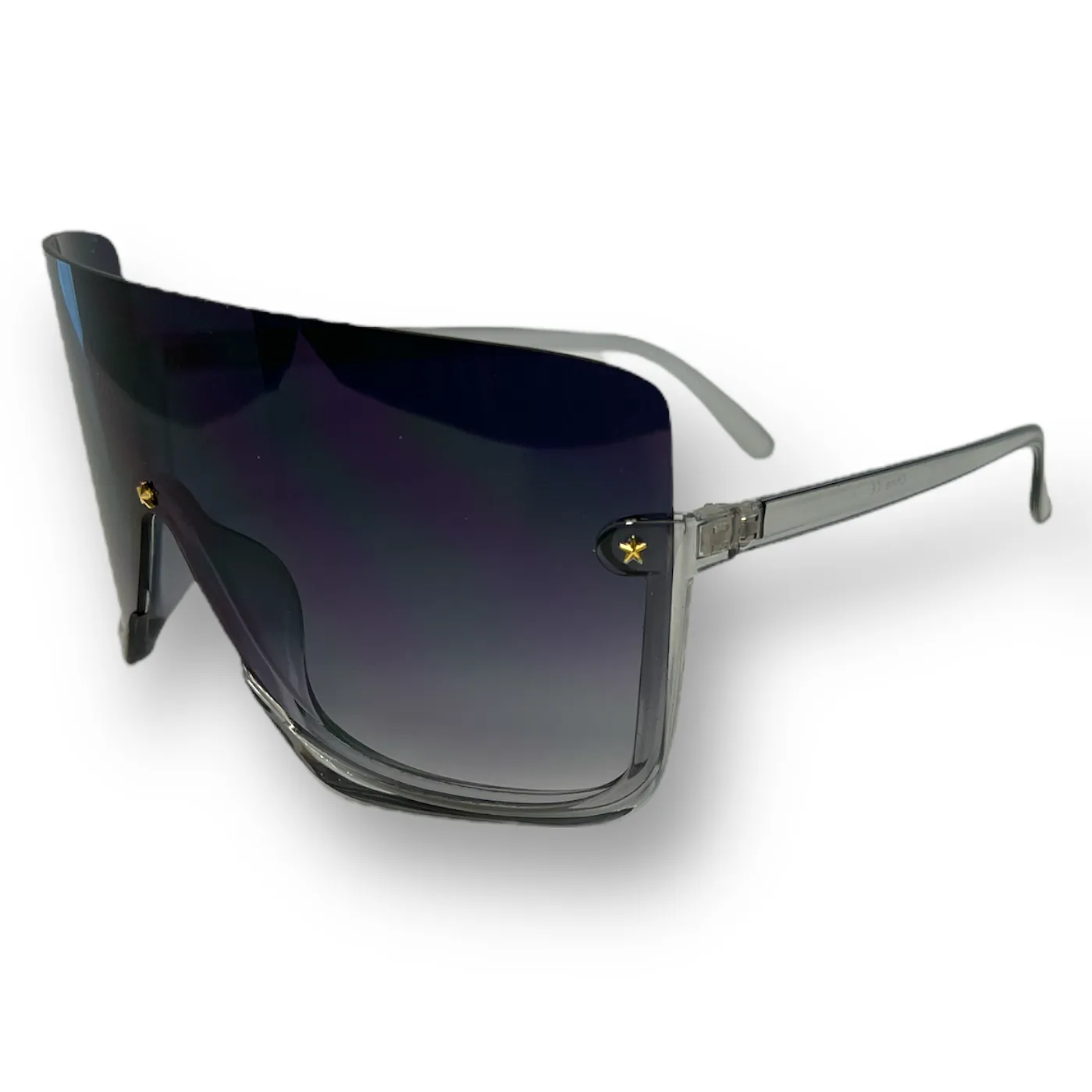 Oversized Flat Top Shield Sunglasses Semi Rimless for Men and Women