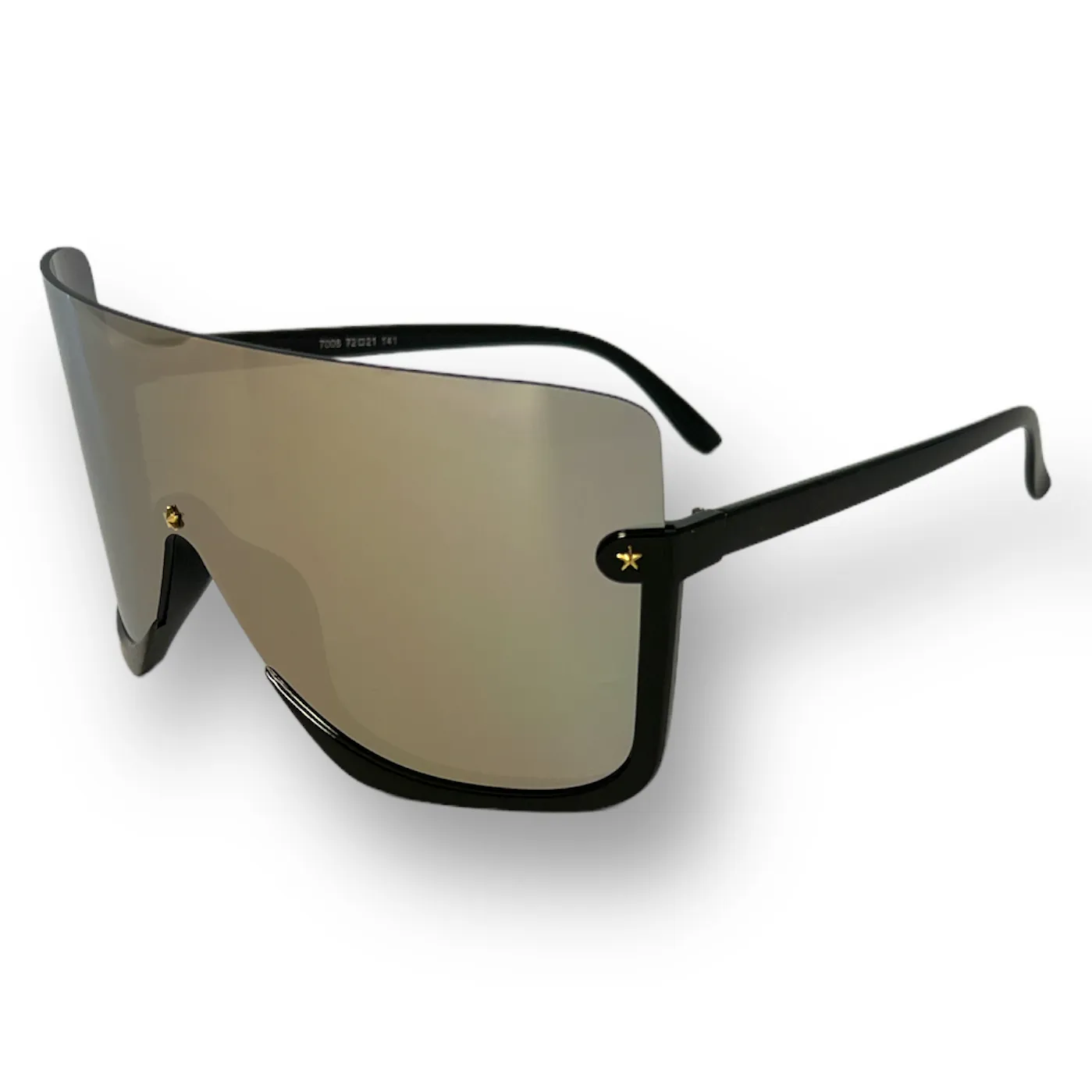 Oversized Flat Top Shield Sunglasses Semi Rimless for Men and Women