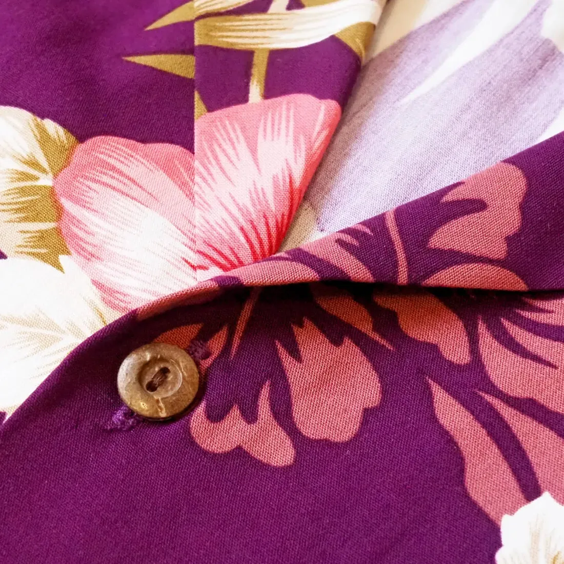Passion Purple Lady's Hawaiian Rayon Blouse