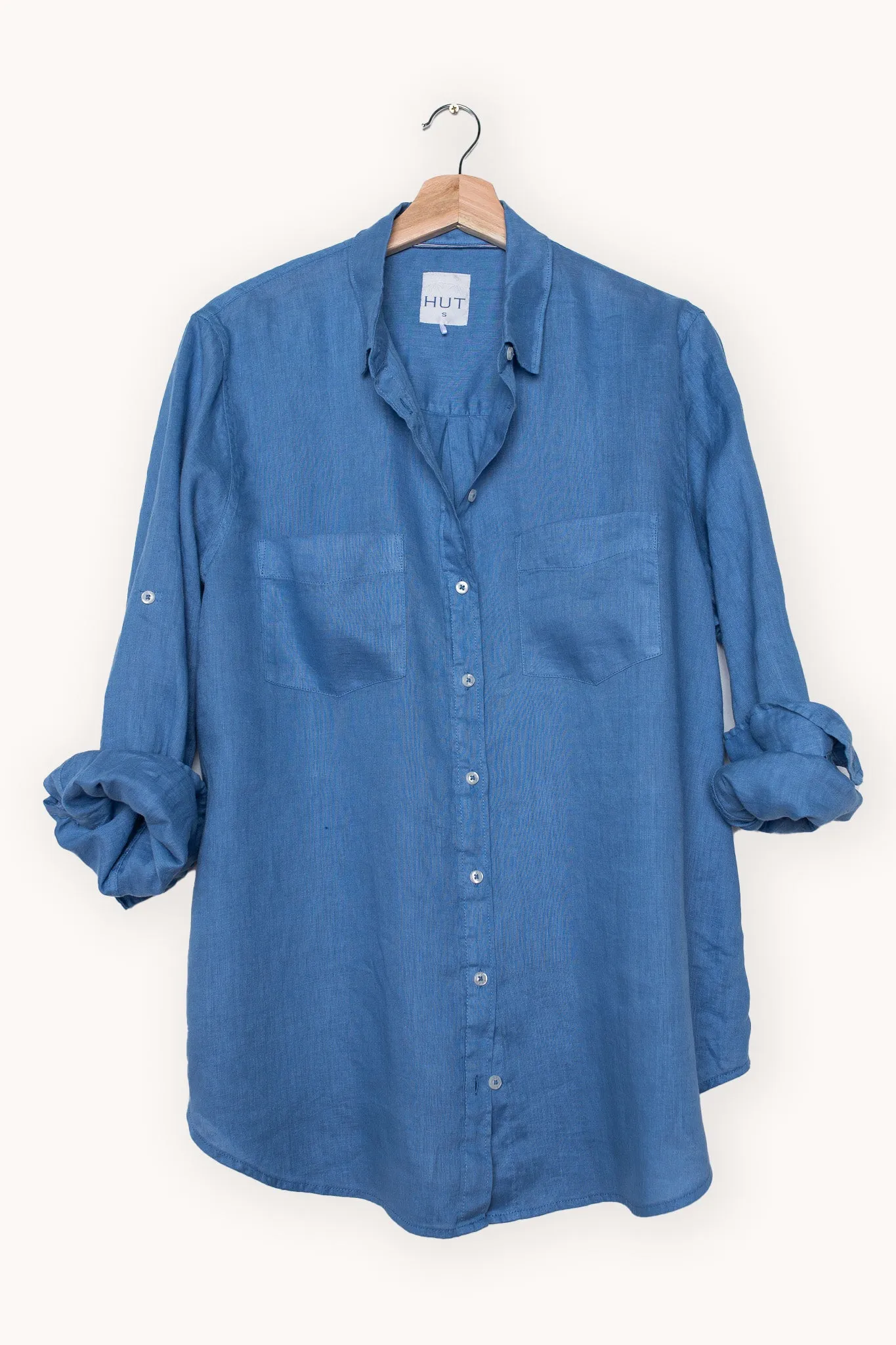 Periwinkle Boyfriend Linen Shirt