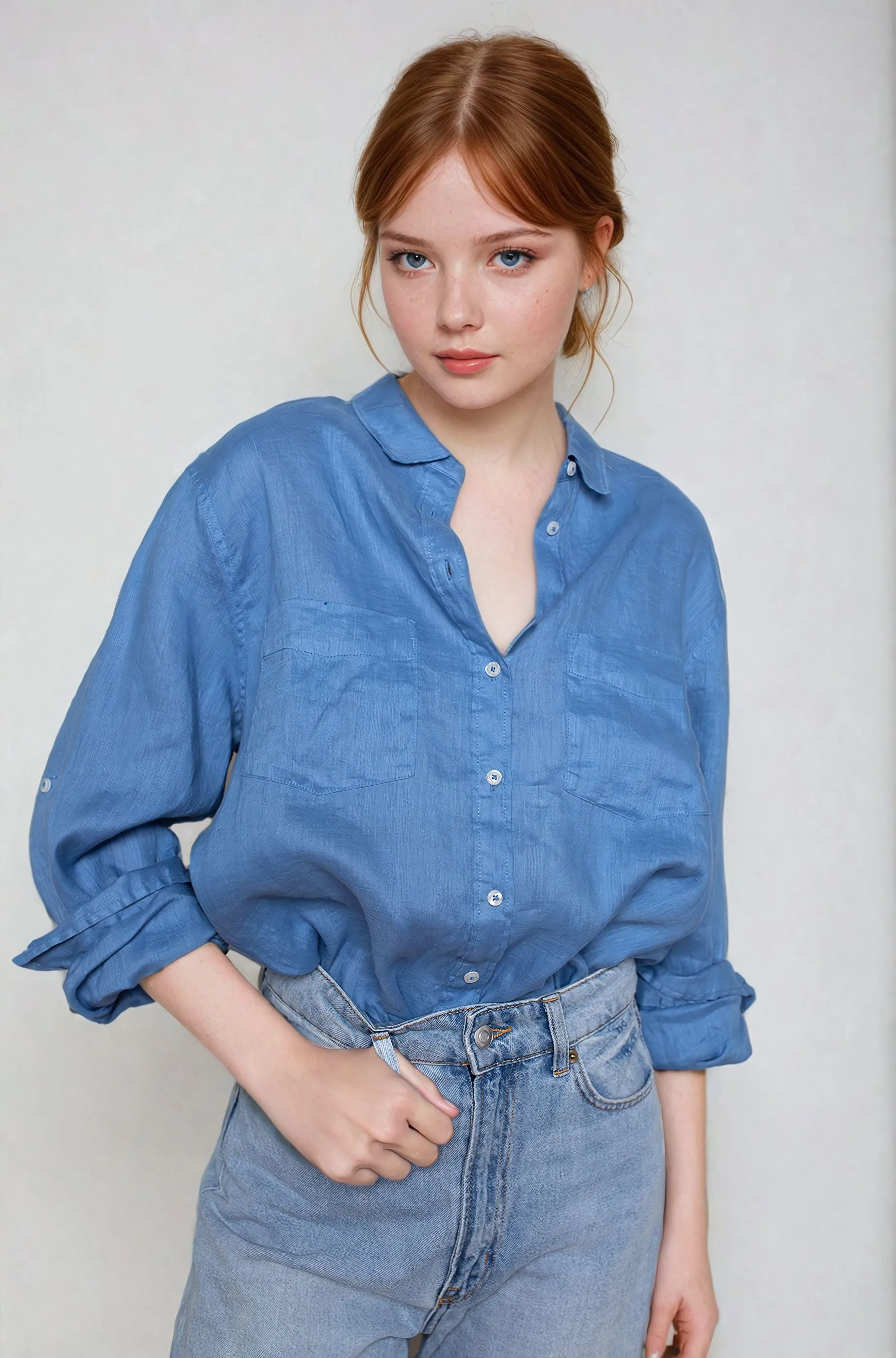 Periwinkle Boyfriend Linen Shirt