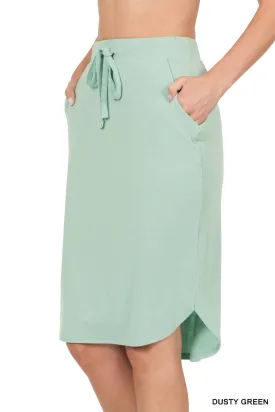 PLUS FRONT TIE TULIP HEM WITH POCKETS
