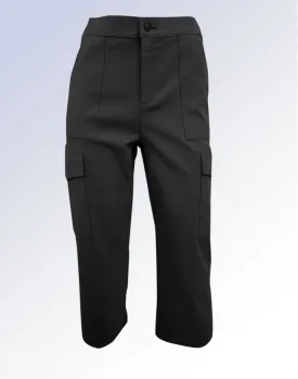 Point Zero Women's Stretch Capri Cargo Pants -  Black