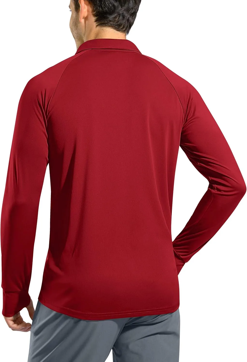 Pudolla Men's Long Sleeve Golf Polo Shirt UPF 50  Lightweight Sun Protection Cool Shirts for Men Work Fishing Hiking