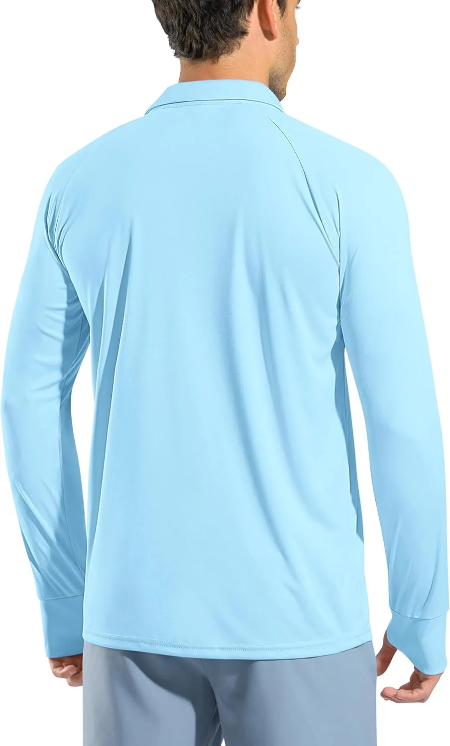 Pudolla Men's Long Sleeve Golf Polo Shirt UPF 50  Lightweight Sun Protection Cool Shirts for Men Work Fishing Hiking