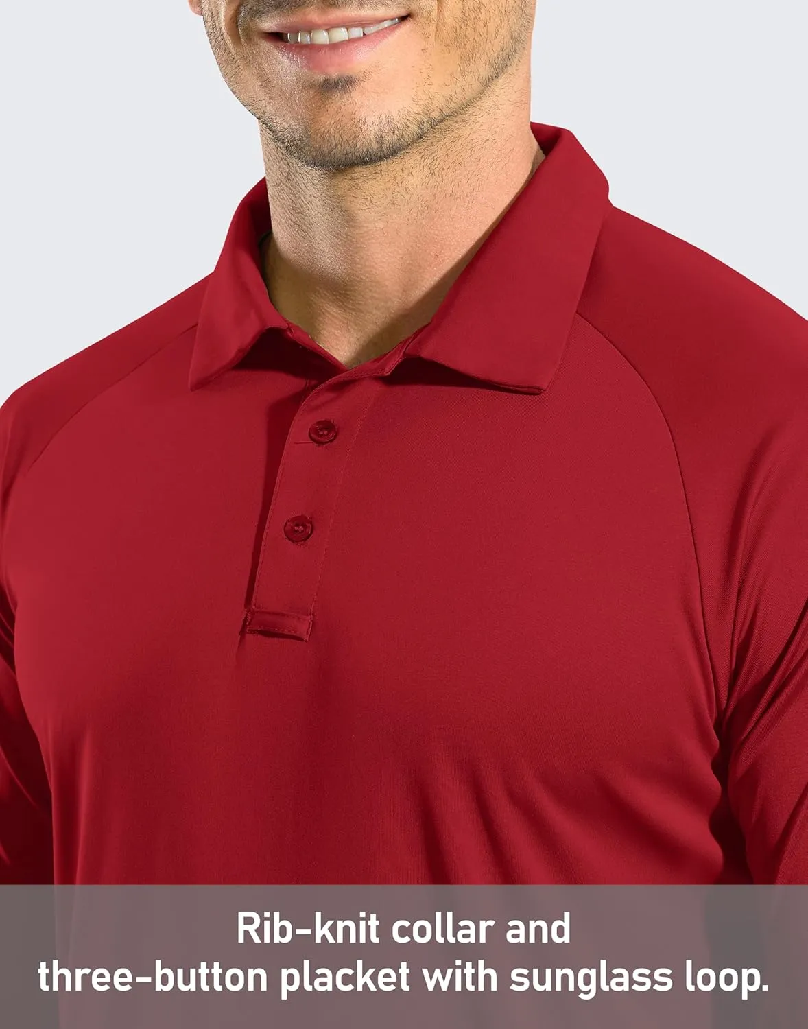 Pudolla Men's Long Sleeve Golf Polo Shirt UPF 50  Lightweight Sun Protection Cool Shirts for Men Work Fishing Hiking