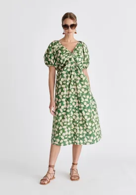 Puff Sleeve Twist Dress