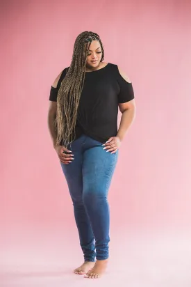 "Cold Shoulder" Off the Shoulder Top (Curvy)