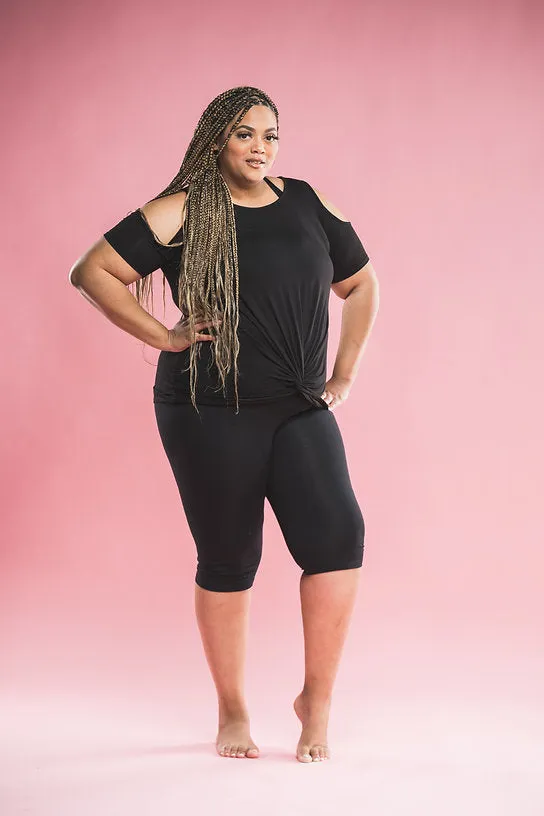 "Cold Shoulder" Off the Shoulder Top (Curvy)