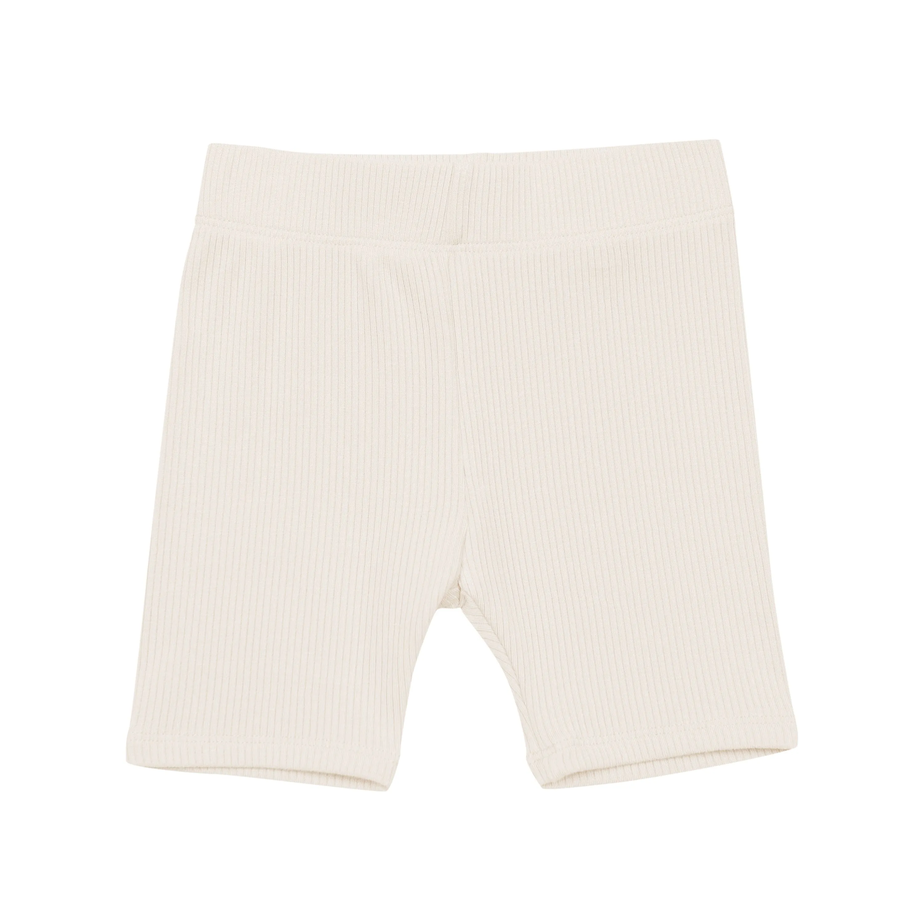 Ribbed Toddler Biker Shorts in Oat