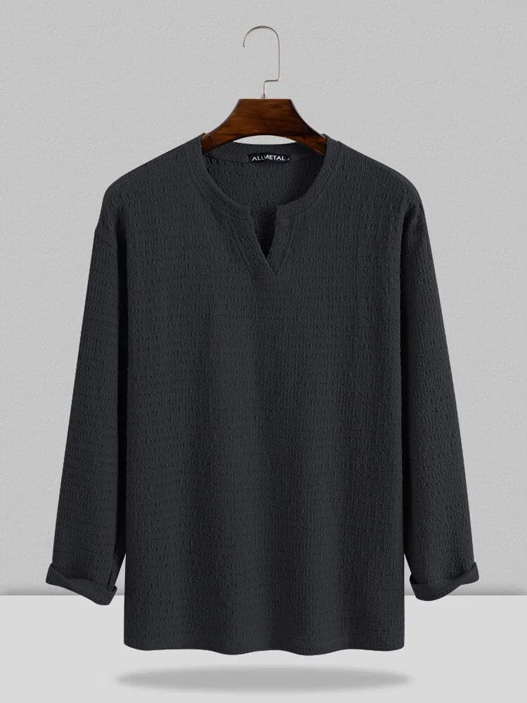 Small V-neck long-sleeved Shirt