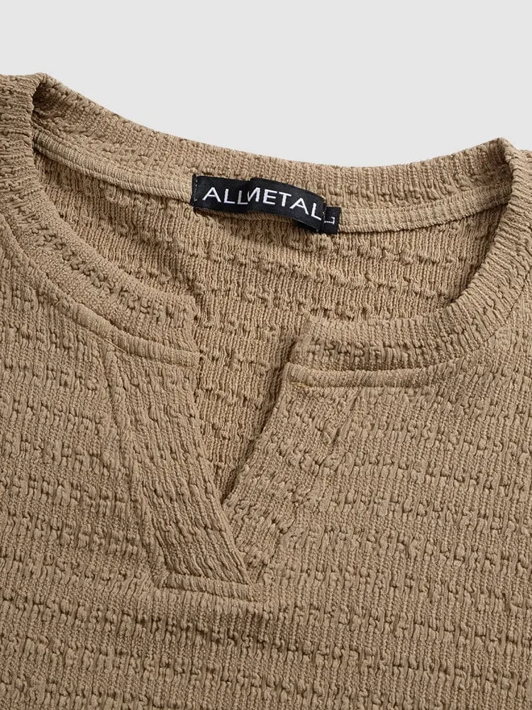 Small V-neck long-sleeved Shirt