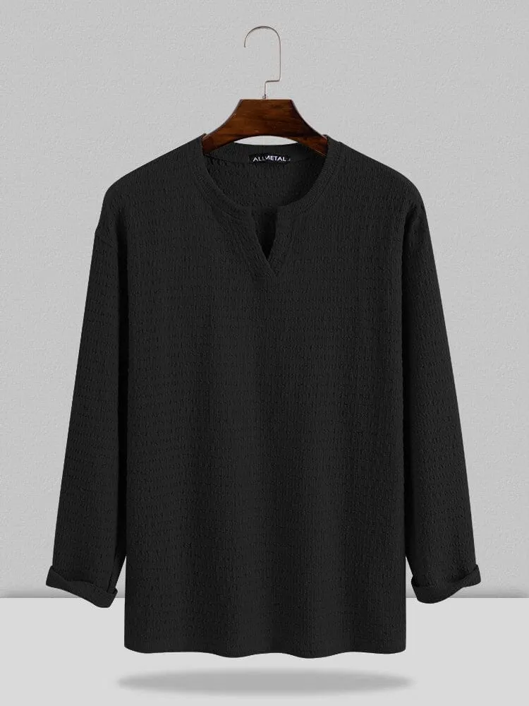 Small V-neck long-sleeved Shirt