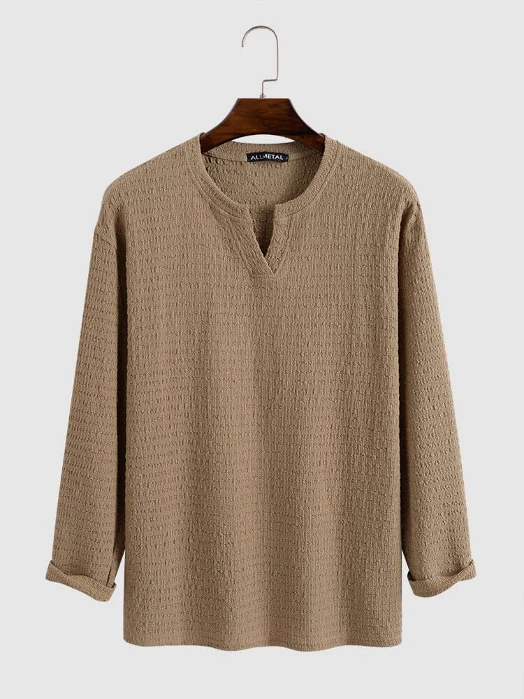 Small V-neck long-sleeved Shirt
