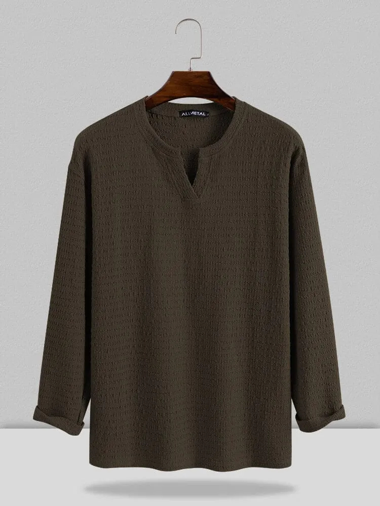 Small V-neck long-sleeved Shirt